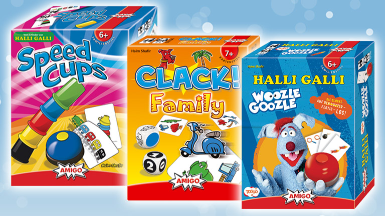 Wir verlosen ein Spieleset von Amigo (inkl. Woozle Goozle, Speed Cups und Clack! Family)